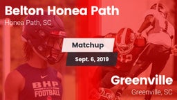 Matchup: Belton Honea Path vs. Greenville  2019