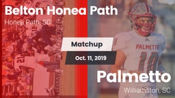 Matchup: Belton Honea Path vs. Palmetto  2019