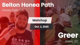 Matchup: Belton Honea Path vs. Greer  2020