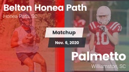 Matchup: Belton Honea Path vs. Palmetto  2020