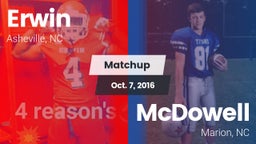 Matchup: Erwin vs. McDowell  2016