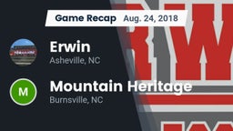 Recap: Erwin  vs. Mountain Heritage  2018