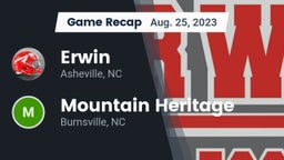Recap: Erwin  vs. Mountain Heritage  2023