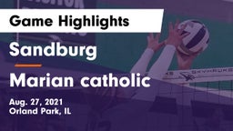 Sandburg  vs Marian catholic Game Highlights - Aug. 27, 2021