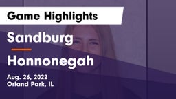 Sandburg  vs Honnonegah Game Highlights - Aug. 26, 2022