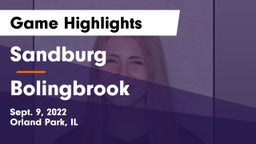 Sandburg  vs Bolingbrook Game Highlights - Sept. 9, 2022