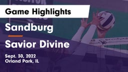 Sandburg  vs Savior Divine Game Highlights - Sept. 30, 2022