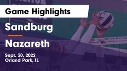Sandburg  vs Nazareth Game Highlights - Sept. 30, 2022