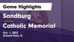 Sandburg  vs Catholic Memorial Game Highlights - Oct. 1, 2022