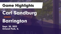 Carl Sandburg  vs Barrington Game Highlights - Sept. 30, 2023