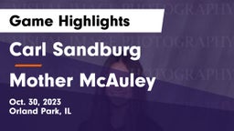 Carl Sandburg  vs Mother McAuley  Game Highlights - Oct. 30, 2023