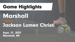 Marshall  vs Jackson Lumen Christi Game Highlights - Sept. 27, 2022