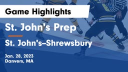 St. John's Prep vs St. John's--Shrewsbury Game Highlights - Jan. 28, 2023