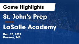 St. John's Prep vs LaSalle Academy Game Highlights - Dec. 20, 2023