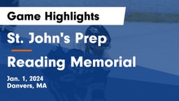 St. John's Prep vs Reading Memorial  Game Highlights - Jan. 1, 2024
