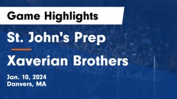 St. John's Prep vs Xaverian Brothers  Game Highlights - Jan. 10, 2024
