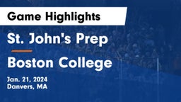 St. John's Prep vs Boston College  Game Highlights - Jan. 21, 2024