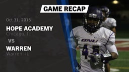 Recap: Hope Academy  vs. Warren  2015