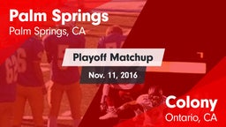 Matchup: Palm Springs High vs. Colony  2016