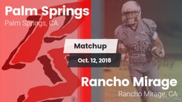 Matchup: Palm Springs High vs. Rancho Mirage  2018