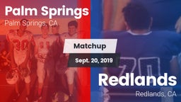 Matchup: Palm Springs High vs. Redlands  2019