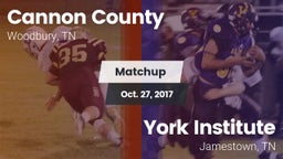 Matchup: Cannon County vs. York Institute 2017