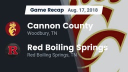 Recap: Cannon County  vs. Red Boiling Springs  2018