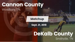 Matchup: Cannon County vs. DeKalb County  2018