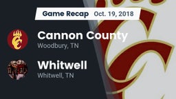Recap: Cannon County  vs. Whitwell  2018