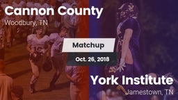 Matchup: Cannon County vs. York Institute 2018
