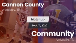 Matchup: Cannon County vs. Community  2020