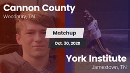 Matchup: Cannon County vs. York Institute 2020