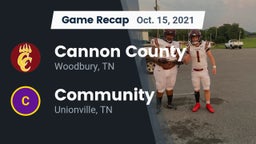 Recap: Cannon County  vs. Community  2021