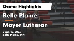 Belle Plaine  vs Mayer Lutheran  Game Highlights - Sept. 18, 2023