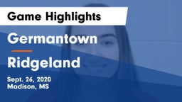 Germantown  vs Ridgeland  Game Highlights - Sept. 26, 2020