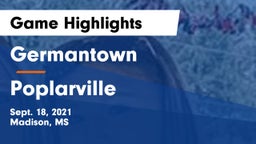 Germantown  vs Poplarville  Game Highlights - Sept. 18, 2021