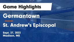 Germantown  vs St. Andrew's Episcopal Game Highlights - Sept. 27, 2022