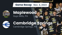 Recap: Maplewood  vs. Cambridge Springs  2023