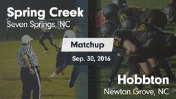 Matchup: Spring Creek vs. Hobbton  2016