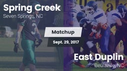 Matchup: Spring Creek vs. East Duplin  2017