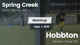 Matchup: Spring Creek vs. Hobbton  2018