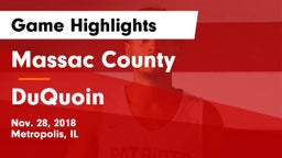 Massac County  vs DuQuoin  Game Highlights - Nov. 28, 2018