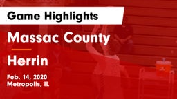 Massac County  vs Herrin  Game Highlights - Feb. 14, 2020
