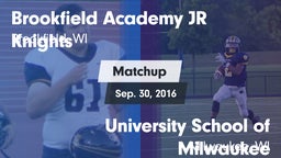 Matchup: Brookfield Academy vs. University School of Milwaukee 2016