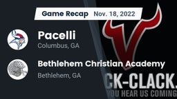 Recap: Pacelli  vs. Bethlehem Christian Academy  2022