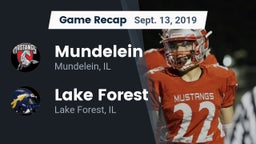 Recap: Mundelein  vs. Lake Forest  2019