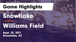 Snowflake  vs Williams Field  Game Highlights - Sept. 25, 2021