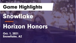 Snowflake  vs Horizon Honors  Game Highlights - Oct. 1, 2021