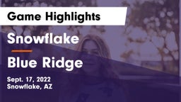 Snowflake  vs Blue Ridge  Game Highlights - Sept. 17, 2022