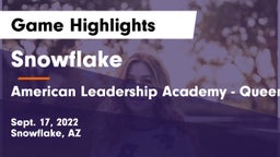 Snowflake  vs American Leadership Academy - Queen Creek Game Highlights - Sept. 17, 2022